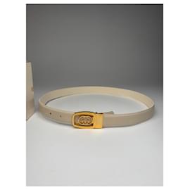 Gucci-GUCCI Belts T.cm 95 Leather-White