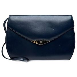 Borsa in pelle vintage Givenchy 4G blu navy Blu navy
