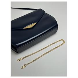 Givenchy-Vintage Givenchy 4G Leather Bag Navy-Navy blue