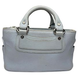 Céline Bolsa mini de couro azul bebê vintage da Celine Turquesa
