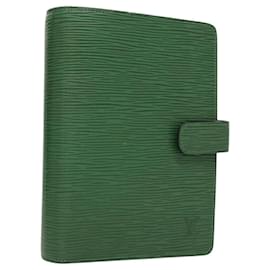 Louis Vuitton-LOUIS VUITTON Epi Agenda MM Day Planner Cover Green R20044 LV Auth 118371-Green
