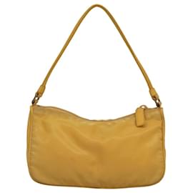 Prada-PRADA Accessory Pouch Nylon Yellow Auth 117775-Yellow