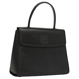 Givenchy-GIVENCHY Hand Bag Leather Black Auth yk17882-Black