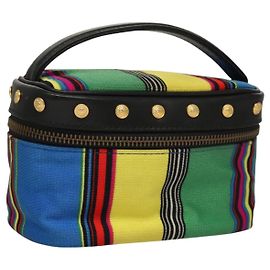 Pochette Vanity en toile multicolore dorée Gianni Versace Auth 117852 Multicolore Doré