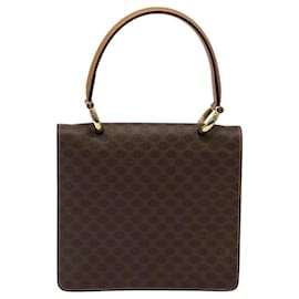 Céline-CELINE Macadam Canvas Hand Bag PVC Leather Brown Gold Auth yk17887-Brown,Golden