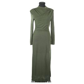 Claudie Pierlot Khakifarbene Wollkleid Khaki