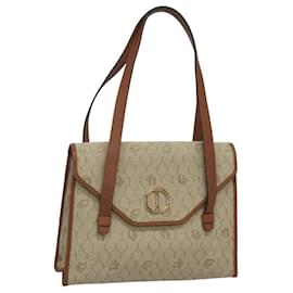Christian Dior-Christian Dior Honeycomb Canvas Shoulder Bag Beige Gold Auth BA1146-Beige,Golden