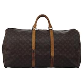 Louis Vuitton-LOUIS VUITTON Monogram Keepall 60 Boston Bag M41422 LV Auth BD1587-Monogram