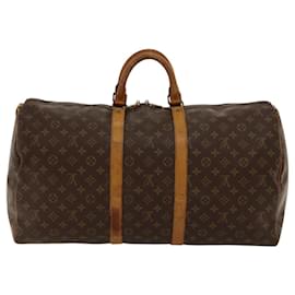 Louis Vuitton-LOUIS VUITTON Monogram Keepall 55 Boston Bag M41424 LV Auth yk17831-Monogram