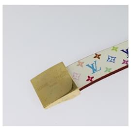 Louis Vuitton-LOUIS VUITTON Monogram Multicolor Ceinture Carre Belt White M9270U LV Auth MY153-White