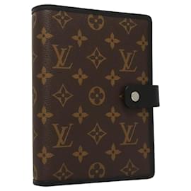 Louis Vuitton-LOUIS VUITTON Monogram Macassar Agenda MM Day Planner Cover R21084 Auth 117732-Monogram