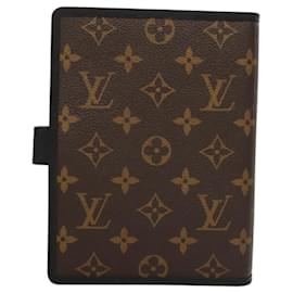 Louis Vuitton-LOUIS VUITTON Monogram Macassar Agenda MM Day Planner Cover R21084 Auth 117732-Monogram