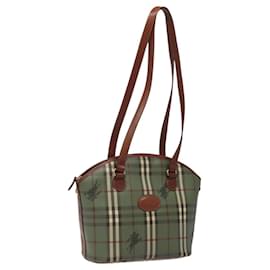 Autre Marque-Burberrys Nova Check Shoulder Bag PVC Leather Green Auth 117511-Green