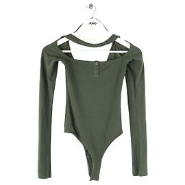 Courreges Top de algodão caqui Caqui