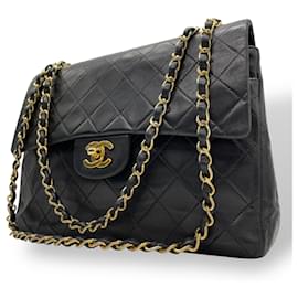 Chanel-Chanel Matelasse Double Flap Chain Shoulder Bag-Black