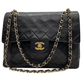 Chanel-Chanel Matelasse Double Flap Chain Shoulder Bag-Black