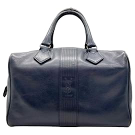 Yves Saint Laurent-Yves Saint Laurent Mini Boston Bag-Navy blue