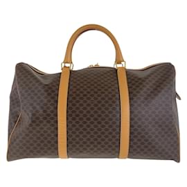 Céline-Celine Vintage Macadam Brown Gold Hardware Boston Bag-Brown