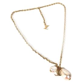 Louis Vuitton-Louis Vuitton LV logo Necklace-Gold hardware