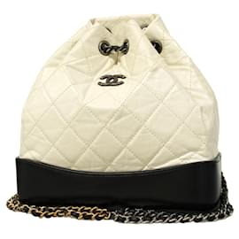 Chanel-Chanel Matelasse Gabrielle Calfskin Backpack-Black,White