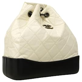Chanel-Chanel Matelasse Gabrielle Calfskin Backpack-Black,White