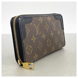 Louis Vuitton-Louis Vuitton Long Wallet Monogram Zippy Retiro M61855-Brown,Black