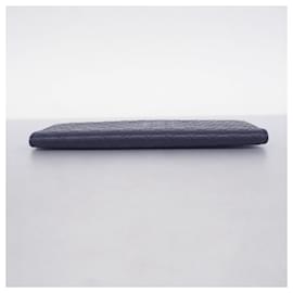 Gucci-Gucci Long Bill Wallet in Navy Leather-Navy blue