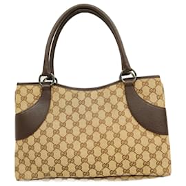 Gucci-Gucci Brown Canvas Tote Bag-Brown