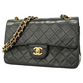 Chanel-Chanel Black Lambskin Shoulder Bag-Black