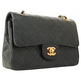 Chanel-Chanel Black Lambskin Shoulder Bag-Black