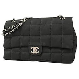 Chanel-Chanel Black Nylon Shoulder Bag-Black