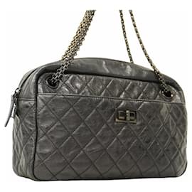 Chanel-Chanel 2.55 Matelasse Shoulder Bag-Black