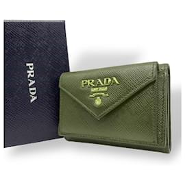 Prada-Prada Saffiano Leather Tri-Fold Wallet-Red