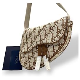 Christian Dior-Christian Dior Cactus Jack Saddle Bag-Brown,Beige