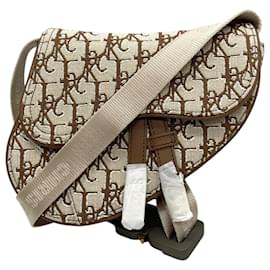 Christian Dior-Christian Dior Cactus Jack Saddle Bag-Brown,Beige
