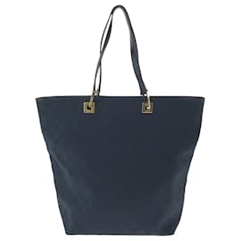 Gucci-Gucci Black GG Canvas Tote Bag-Black