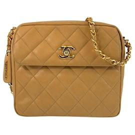 Chanel-Chanel Vintage Coco Mark Turnlock Shoulder Bag-Beige