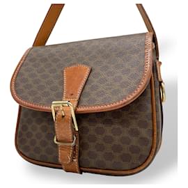 Céline-Celine Macadam Shoulder Bag-Brown