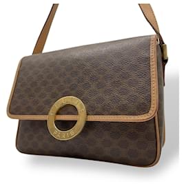 Céline-Celine Vintage Macadam Shoulder Bag-Brown