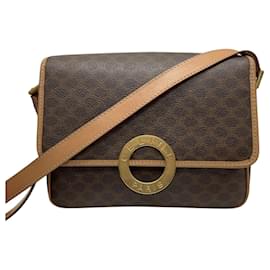 Céline-Celine Vintage Macadam Shoulder Bag-Brown