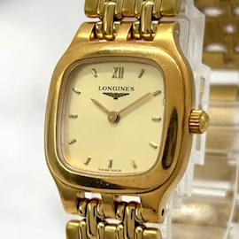 Longines-Longines Ladies Quartz Gold Square Wristwatch-Other