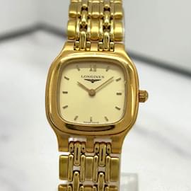 Longines-Longines Ladies Quartz Gold Square Wristwatch-Other