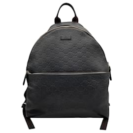 Gucci-Gucci Guccissima Shima Leather Backpack-Black