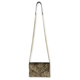 Saint Laurent-Leopard print velvet YSL  Kate Toy bag-Brown,Black,Leopard print,Light brown,Dark brown,Gold hardware