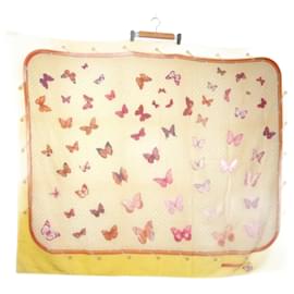Hermès-Hermes Vintage Butterfly Pattern Scarf-Yellow