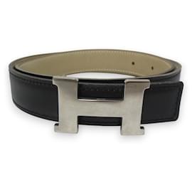 Hermès-Ceinture en cuir Constance d'Hermès-Noir