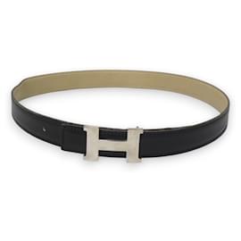 Hermès-Ceinture en cuir Constance d'Hermès-Noir