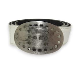 Hermès-Hermes Kara Leather Belt-White