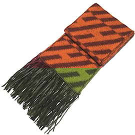 Hermès-Hermes Cashmere Stole in Brown and Orange-Brown,Orange