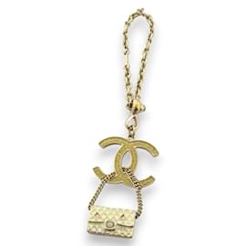 Chanel-Chanel 07P Coco Mark Matelasse Bag Keychain Charm-Golden